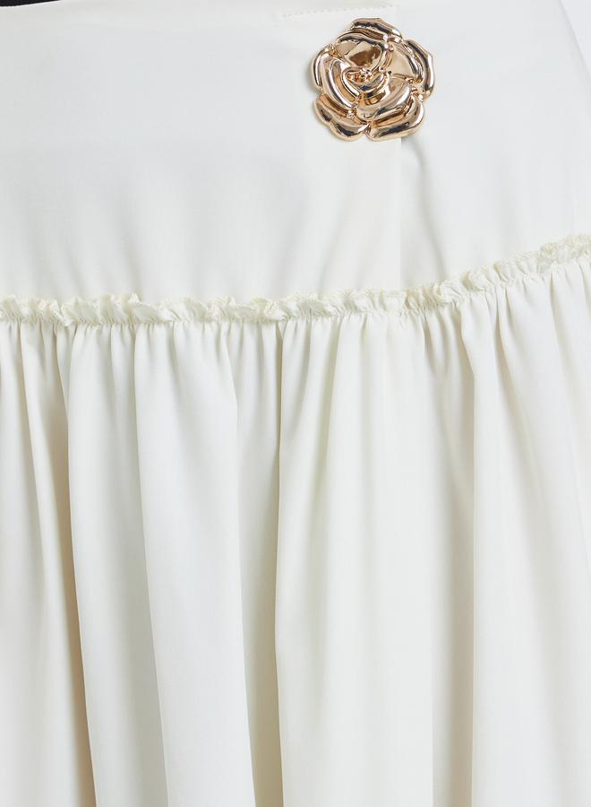 Styli Women Solid Maxi Skirt with Metal Decoration - Image 3